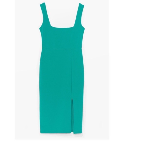 Nasty Gal Dresses & Skirts - NASTY GAL square neck slit midi dress